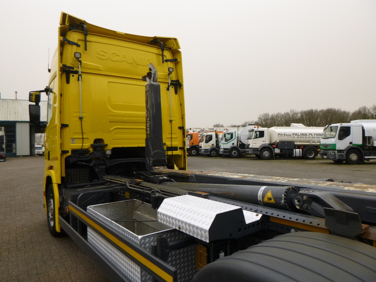 Hook lift truck Scania R450 6x2 Euro 6C + Retarder + Meiller container hook 18.000 kg