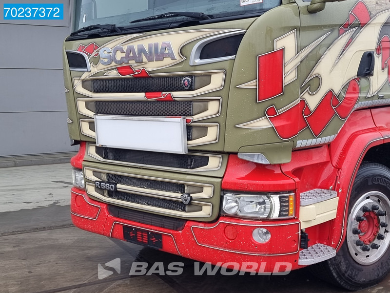 Hook lift truck Scania R580 6X2 V8 20tons Hooklift Retarder Lift+Steering Navi Euro 6