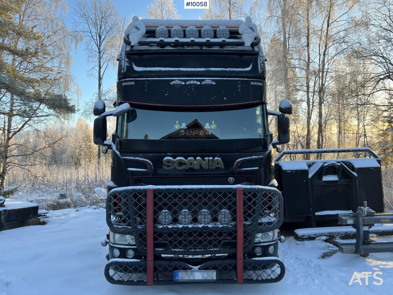 Hook lift truck Scania R730 Hooklift truck with double flatbed