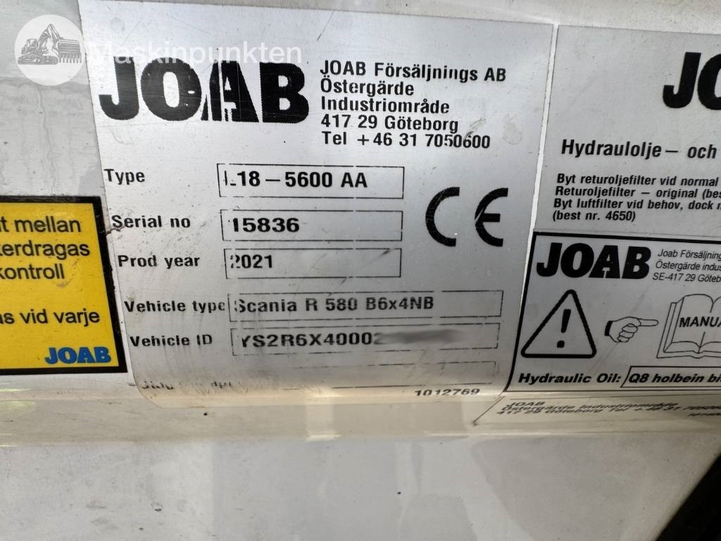 Hook lift truck Scania R 580 EKIPAGE