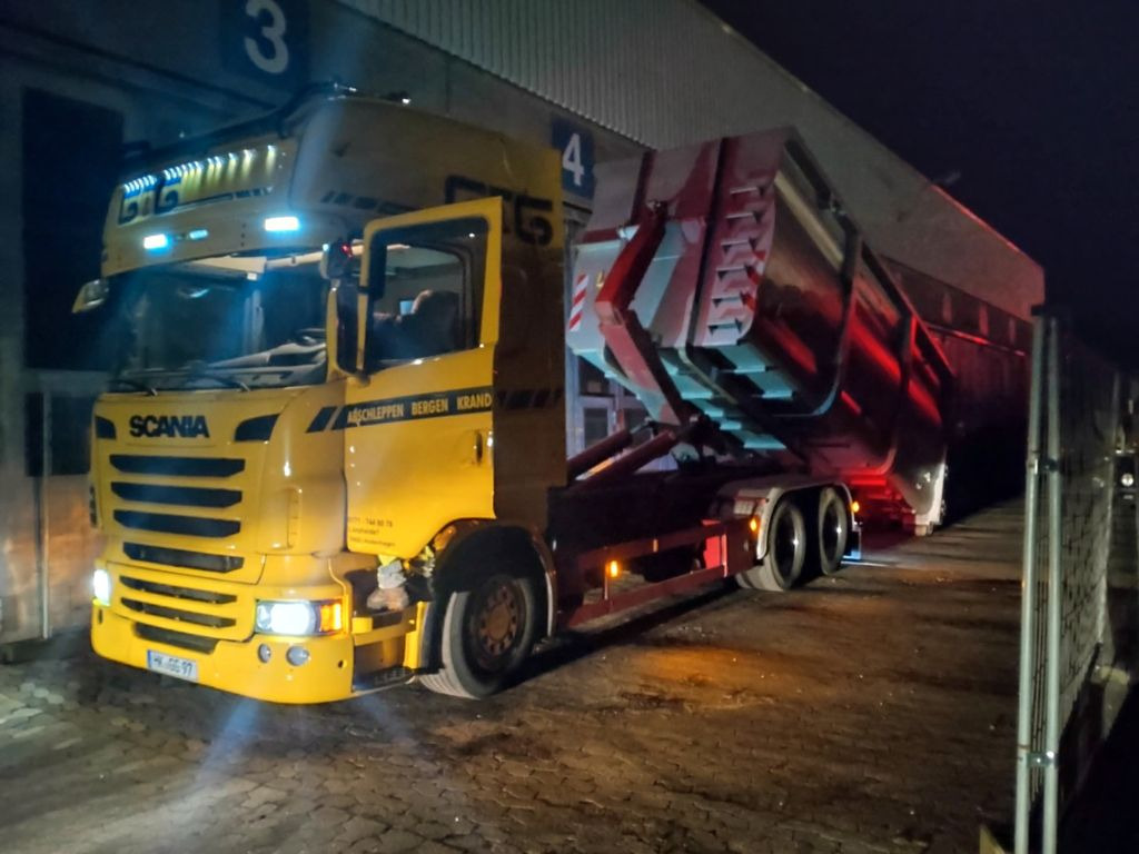 Hook lift truck Scania R 730 Abroller  voll Luft