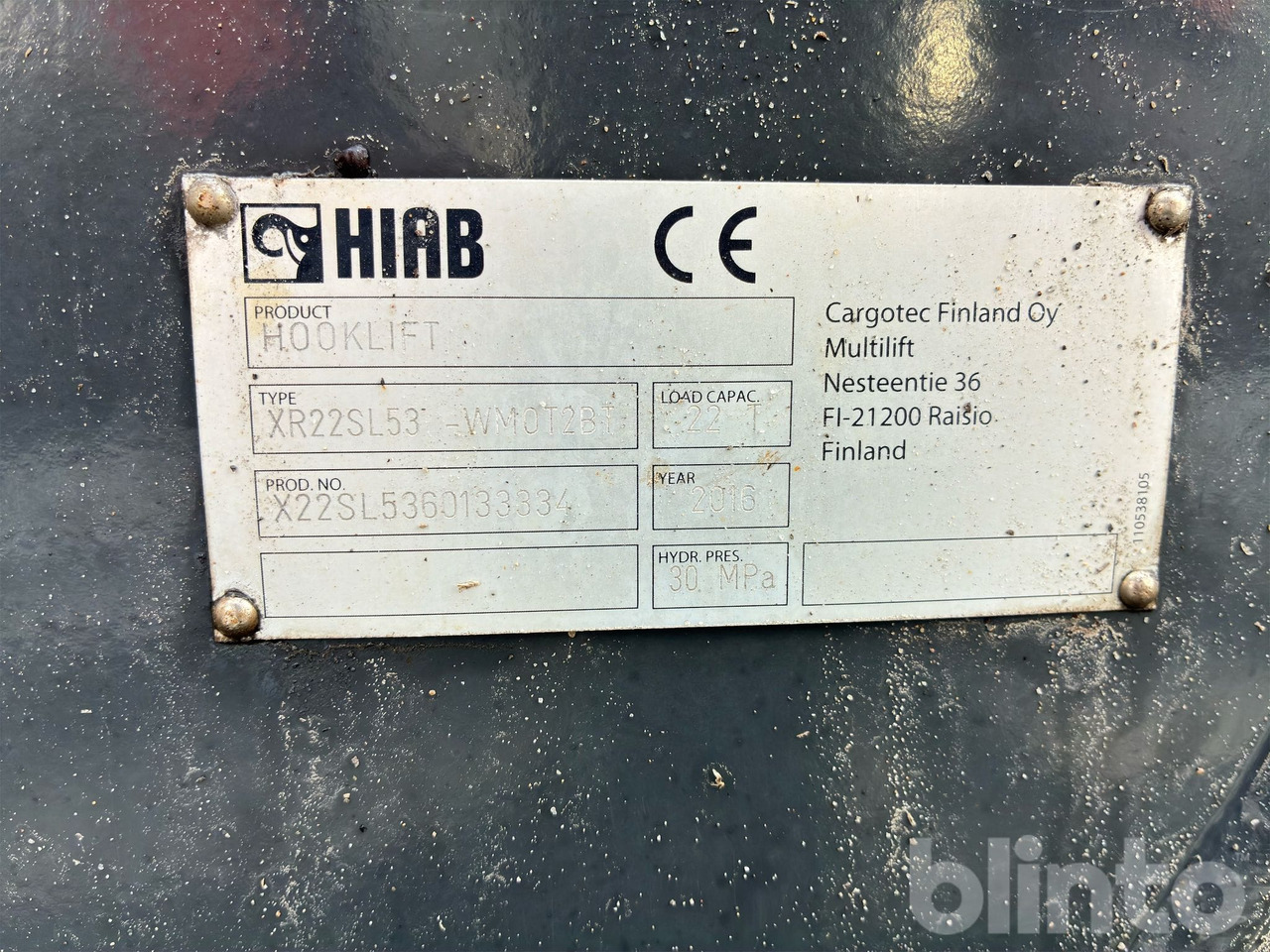 Hook lift truck VOLVO FH16 750