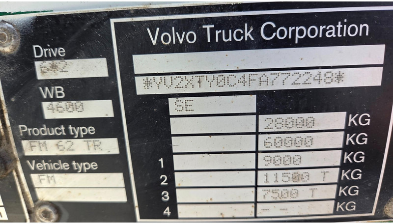 Hook lift truck Volvo FM460 6X2*4