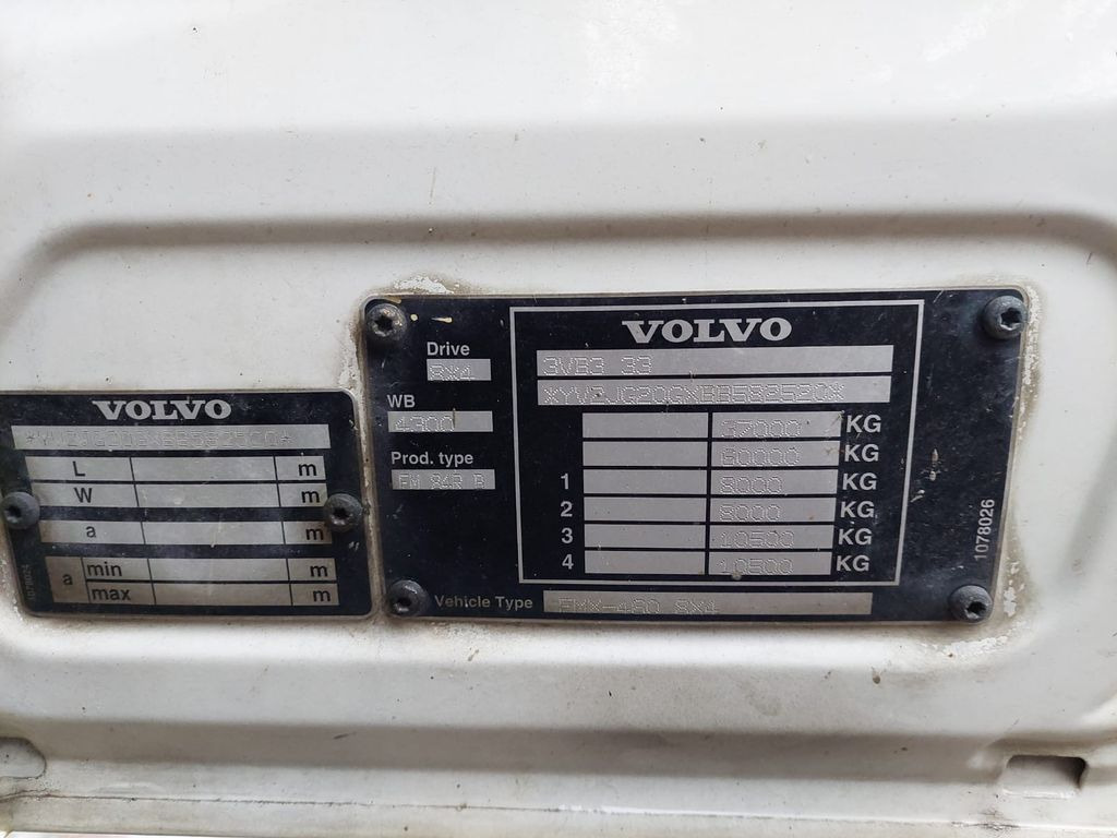Hook lift truck Volvo FMX460 8x4R, E5, Retarder, Abroll Trösch