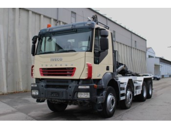 Hook lift truck IVECO Trakker 340T45 8x4 Euro5 Manuell Retarder 223 TKM: picture 1