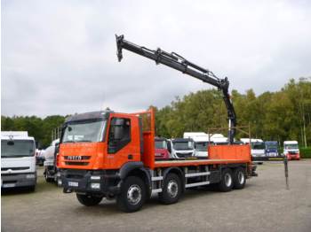 Dropside/ Flatbed truck Iveco AD340T36 8x4 + Hiab 200C-3 + rotator: picture 1