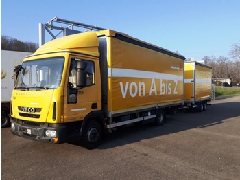 Curtainsider truck Iveco Eurocargo ML75E18P + Anhänger: picture 1