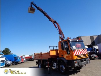 Dropside/ Flatbed truck Iveco Eurotech 190E34 + tipper + crane + euro 2: picture 1
