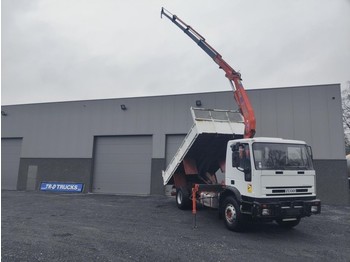 Tipper, Crane truck Iveco Eurotech 190 E27-tipper+crane with remote control - full steel: picture 1