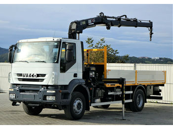 Dropside/ Flatbed truck, Crane truck Iveco Stralis 360 Pritsche 5,80 m + KRAN/FUNK 4x2: picture 1