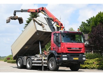 Tipper, Crane truck Iveco TRAKKER 450ps !!Z-KRAAN!!RADIO REMOTE!!3 SIDED TIPPER!!EURO5!!: picture 1