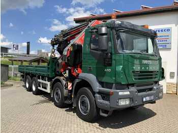 Dropside/ Flatbed truck Iveco TRAKKER AD410T41 8x4 Fassi F800+ Fly-JIB: picture 1