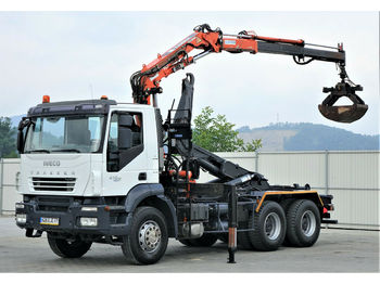 Hook lift truck Iveco Trakker 410 Abrollkipper 4,20m+Kran * 6x4: picture 1