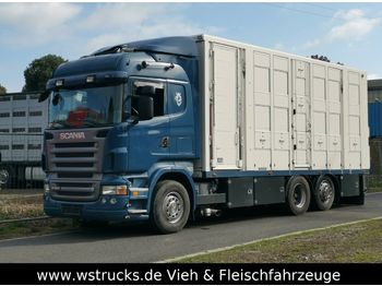 Livestock truck Scania R 560 V8 Highline Menke 3 Stock Vollalu