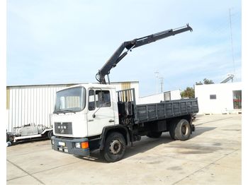 Tipper MAN 18.232 left hand drive 6 cylinder 17.7 ton with PM102 crane: picture 1