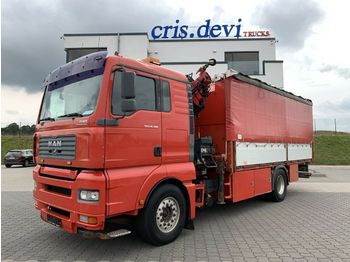 Curtainsider truck MAN 18.350 LL 4x2 Hiab 166 E-5 XS Hipro | Euro 3: picture 1