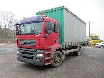 Container transporter/ Swap body truck MAN 18.350 TGA, BDF, mit Brücke: picture 1