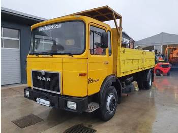 Dropside/ Flatbed truck MAN 19.281 4x2 stake body + crane: picture 1