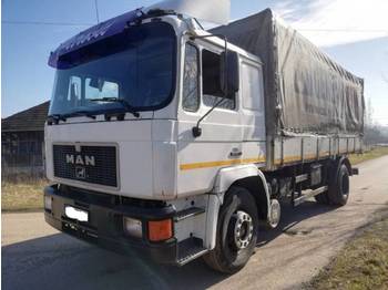 Dropside/ Flatbed truck MAN 19.372 4x2 stake body - ZF - spring: picture 1