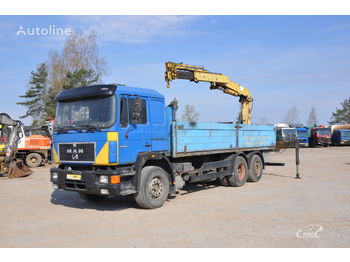 Dropside/ Flatbed truck, Crane truck MAN 26.272 HMF 1702 K3: picture 1