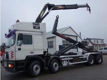 Hook lift truck, Crane truck MAN 35-463 8x4 16 ton kraan en haaksysteem: picture 1