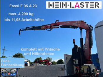Dropside/ Flatbed truck, Crane truck MAN Fassi 95 A 23. 4.200 kg bis 11,95m Funk Pritsche: picture 1