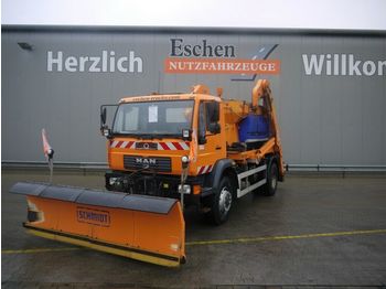 Skip loader truck MAN LE 18.280 4x4 BB, Schmidt Salzstreuer & Schild: picture 1