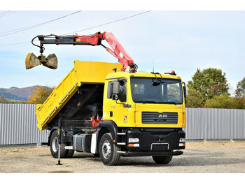 Tipper, Crane truck MAN TGA 18.310 Kipper 4,20m/Bordmatic +HMF111 K2: picture 1