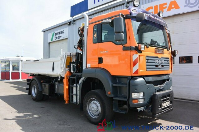 Tipper, Crane truck MAN TGA 18.360 4x4 Atlas Kran Meiller + Winterdienst: picture 10