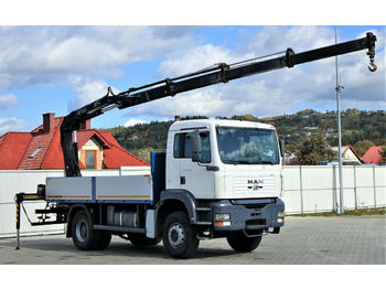 Dropside/ Flatbed truck MAN TGA 18.410 Pritsche 4,80 m + Kran *4x2!: picture 1