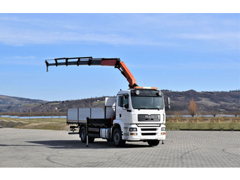 Crane truck, Dropside/ Flatbed truck MAN TGA 18.440 Pritsche 6,50m +PK 16502 + FUNK/ 4x4: picture 2