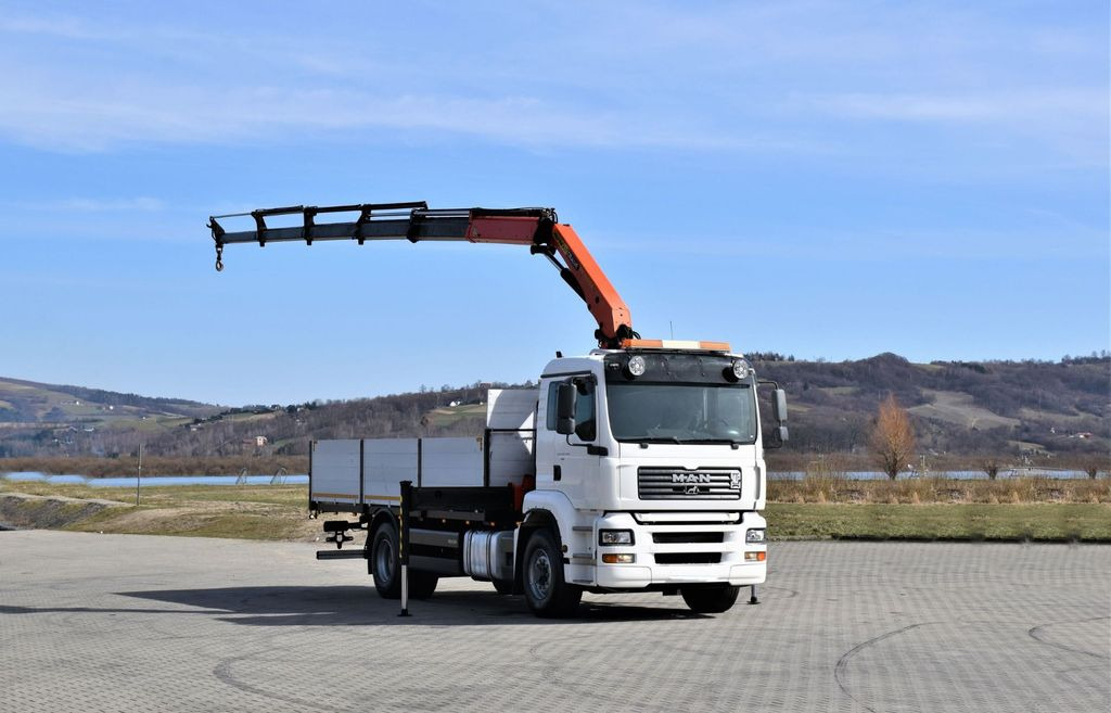 Crane truck, Dropside/ Flatbed truck MAN TGA 18.440 Pritsche 6,50m +PK 16502 + FUNK/ 4x4: picture 2