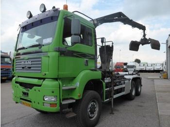 Hook lift truck MAN TGA 26 410, euro 3, 6 x 6 HMF 16 t/mtr, Leebur 2: picture 1