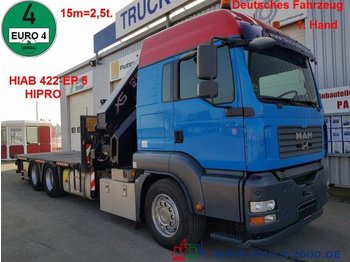 Dropside/ Flatbed truck MAN TGA 26.430 Kran Hiab 422 EP-5 41T/M FB 15m=2.5t.: picture 1