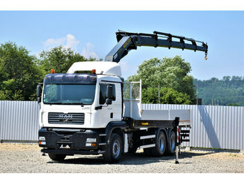 Dropside/ Flatbed truck, Crane truck MAN TGA 26.430 Pritsche 6,20m +PK 29002 + FUNK/6x4: picture 1