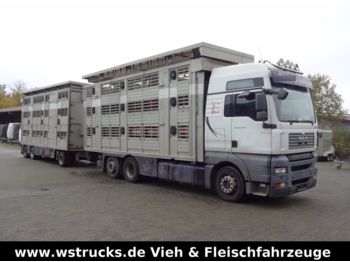 Livestock truck MAN TGA 26.480 XL Finkel  3 Stock Vollalu  Komplett: picture 1