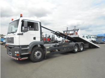 Dropside/ Flatbed truck for transportation of heavy machinery MAN TGA 28.350: picture 1