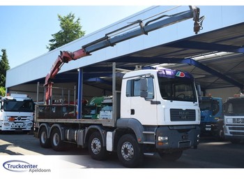 Dropside/ Flatbed truck, Crane truck MAN TGA 35.390 8x4, Full Steel, HMF 2003 K3, Manuel, Truckcenter Apeldoorn: picture 1