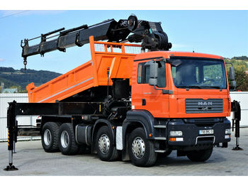 Tipper, Crane truck MAN TGA 35.400 Kipper 5,00 m+KRAN/FUNK HIAB 600*8x4!: picture 1