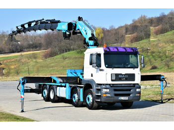 Dropside/ Flatbed truck, Crane truck MAN TGA 35.430 6,10 m+KRAN/FUNK*8x2!: picture 1