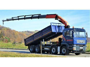 Tipper, Crane truck MAN TGA 35.430 Kipper 6,50 m + Kran  8x4 Top Zustand: picture 1