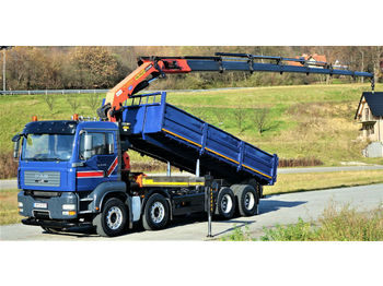 Tipper, Crane truck MAN TGA 35.430 Kipper 6,50 m + Kran  8x4 Top Zustand: picture 1
