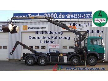 Hook lift truck MAN TGA 41.350 8x4 Kran7.90m=1.3t*Abroller Multilift: picture 1