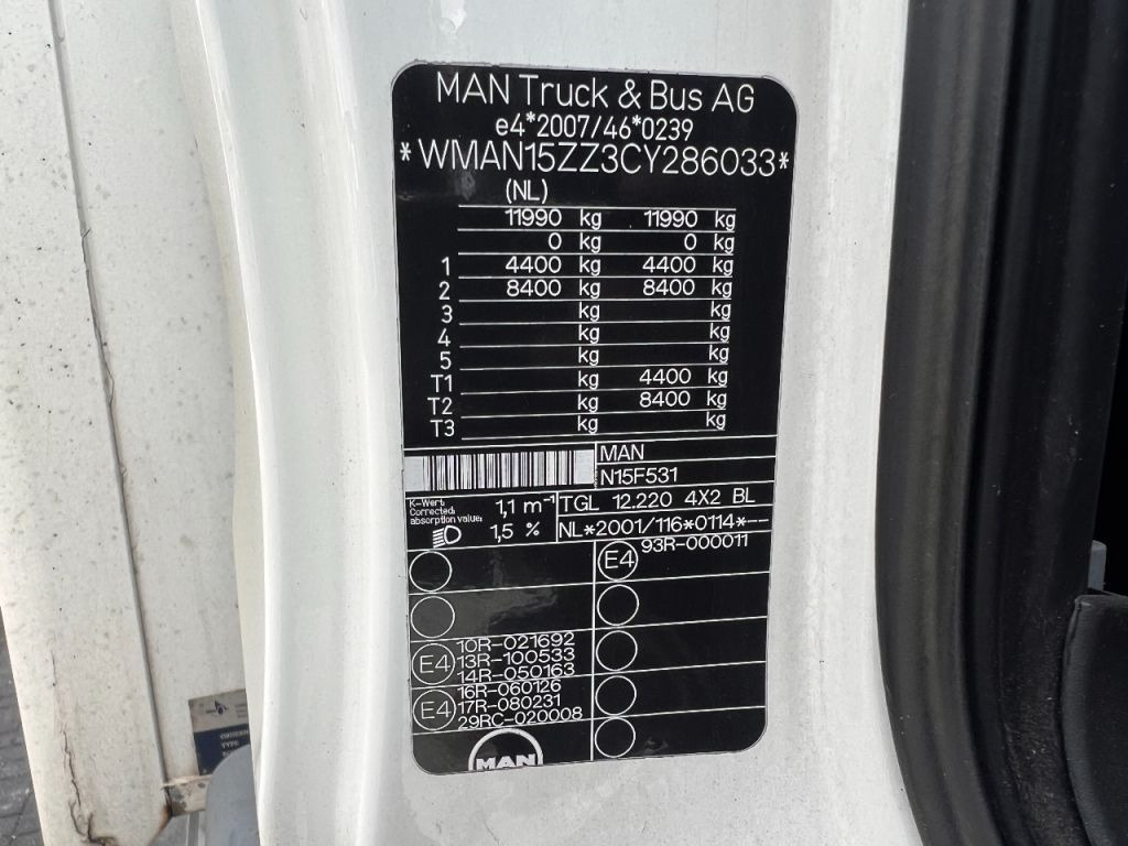 Box truck MAN TGL 12.220 4X2 EURO 5 - 12 TONS + DHOLLANDIA: picture 12