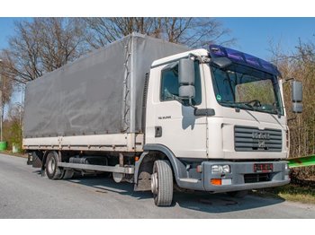 Curtainsider truck MAN TGL  12.240 4x2 BL Pritsche Plane m. Ladegerät Dautel 1500kg: picture 1