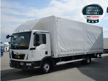 Curtainsider truck MAN TGL 12.250 4X2 BL, Euro6 ,Pritsche/Plane, LBW, AHK: picture 1