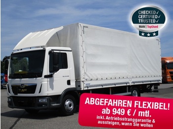 Curtainsider truck MAN TGL 12.250 4X2 BL, Euro6 ,Pritsche/Plane, LBW, AHK: picture 1