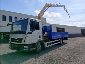 Dropside/ Flatbed truck, Crane truck MAN TGL 12.250 Euro6 Open Box Crane Effer 75 3S Flyjib Remote control: picture 1