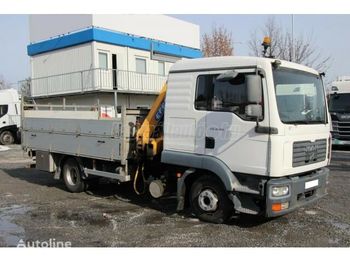 Dropside/ Flatbed truck, Crane truck MAN TGL 8.180: picture 1