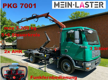 Hook lift truck, Crane truck MAN TGL 8.210 Palift + PK 7001 Funk FB -3 Sitzer: picture 1